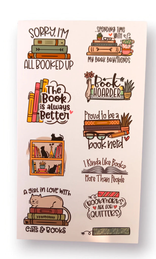 1 pc Book Nerd Sticker sheet - BookRicans